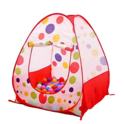 Kids Foldable Pop-Up Polka Dot Play Tent with Ball Pit – Portable Indoor &amp; Outdoor Playhouse for Children