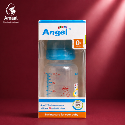 Stony Angel Feeding Bottle (120ml / 4oz) – Size S Anti-Colic Nipple