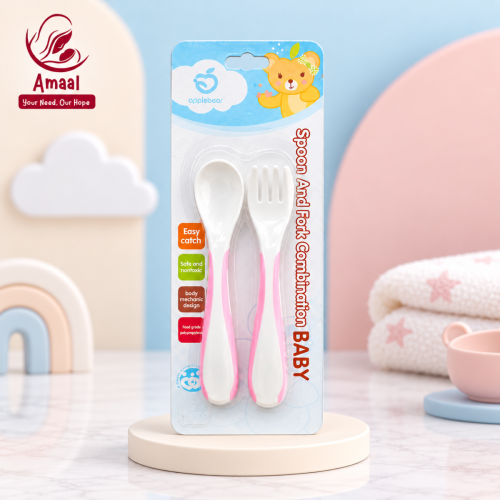 Applebear Baby Spoon &amp;amp; Fork Combination Set