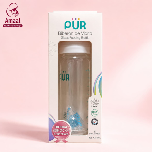 PUR Glass Feeding Bottle 240ml