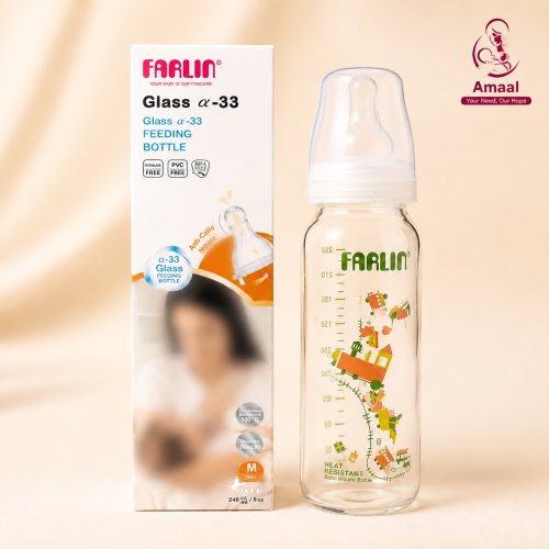 Farlin Glass α-33 Feeding Bottle 240ml