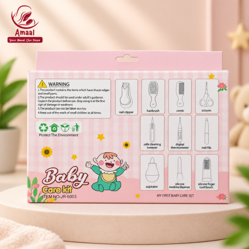 Baby Care Kit – 10-Piece Grooming &amp;amp; Hygiene Set (Pink)