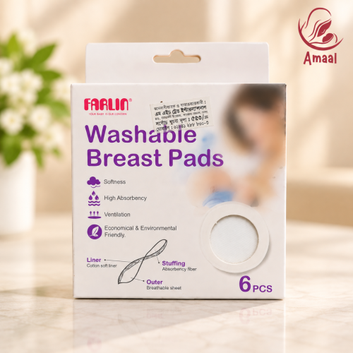 Farlin Washable Breast Pads – Soft &amp; Absorbent Nursing Pads (6 pcs)