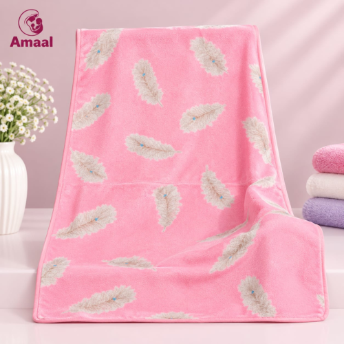 Amaal Baby Soft Cotton Towel – Gentle Absorbent Bath Towel for Newborns &amp; Infants
