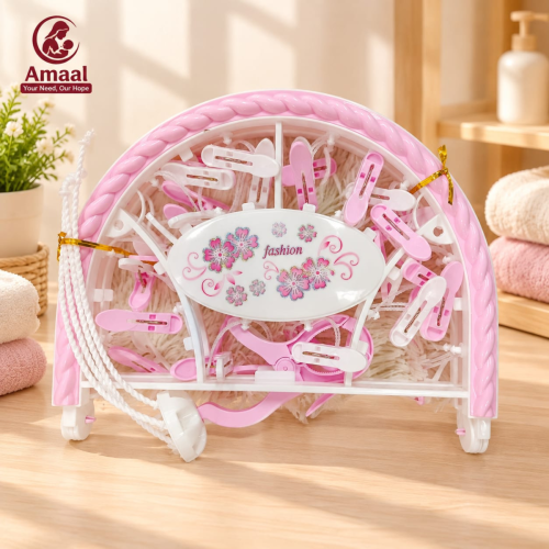 BabyCare Foldable Multi-Clip Drying Rack with 32 Hanging Clips
