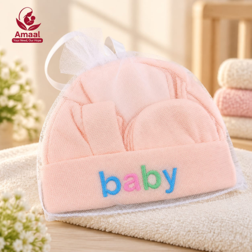 Amaal BabySoft Newborn Cap &amp; Mittens Set – Gentle Baby Essentials