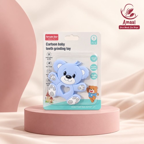 Hercules Bear Cartoon Baby Teether – BPA Free Bear Design
