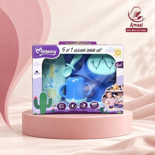 Momeasy 5 in 1 Silicone Baby Dining Set – BPA Free, 6M+