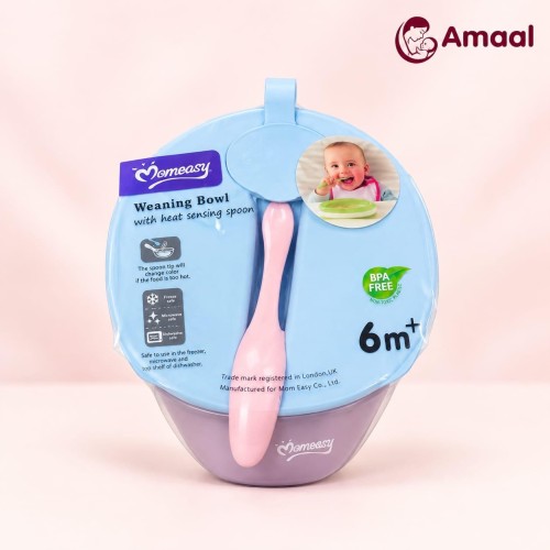 Momeasy Weaning Bowl with Heat Sensing Spoon – BPA Free, 6M+