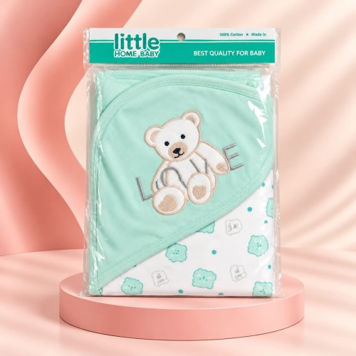Little Home Baby 100% Cotton Hooded Blanket-cap taowel
