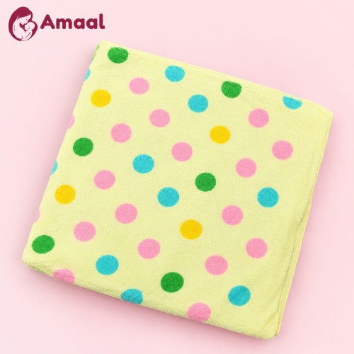 remium Soft Baby Towel – Colorful Polka Dot Design | 28×56 Inches