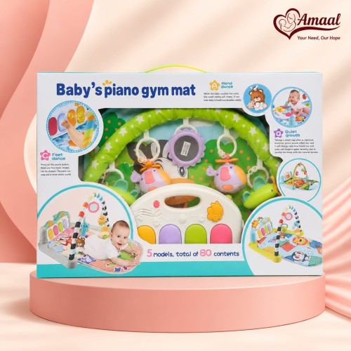 Baby Piano Gym Mat – 5-in-1 Musical Activity Play Mat with Hanging Toys