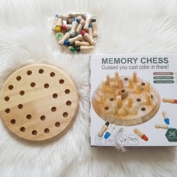 Educational Wooden Color Memory Chess Board Game for Kids – Montessori Brain Development &amp; Matching Puzzle