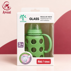 Minitree Glass Feeding Bottle With Handle (4oz / 120ml)