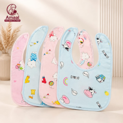 Baby Feeding Bibs – Soft Printed Snap Button Design