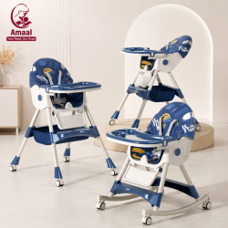 Multifunction Baby High Chair with Feeding Tray &amp; Rocking Design