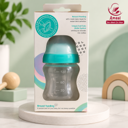 Natural Feeding Bottle – Anti-Colic Wide Base Nipple Baby Bottle (120ml)