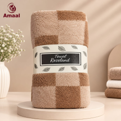 Amaal Baby CloudSoft Checkered Towel – Ultra Soft Absorbent Bath Towel for Babies
