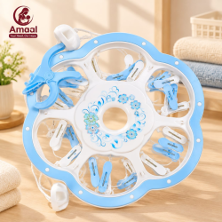 BabyCare Foldable 32 Clip Clothes Drying Rack with Rotating Design