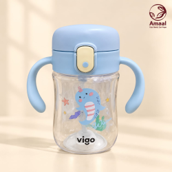 Vigo Baby Straw Sippy Cup with Easy Grip Handles – Leak Resistant Training Cup