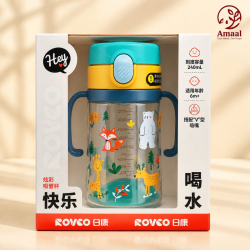 Rovco Smart Baby Straw Cup with Easy Grip Handles &amp; Secure Lid Design – 240ml