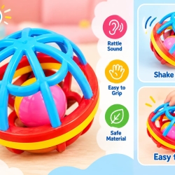 Baby Rattle Ball – Easy Grip Sensory Rattle Toy 0M+
