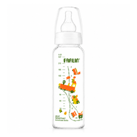 Farlin Glass α-33 Feeding Bottle – (Orange) 240ml 🍼🧡